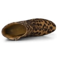 thumbnail image 4 of Botines De Tacón Grueso Con Cremallera Lateral Punta Redonda Para Mujeres Leopardo 35.5, 4 of 7