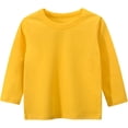 thumbnail image 5 of Niños Pequeños Niñas Niños Manga Larga Tops Color Sólido Cuello Redondo Sudadera Casual Básica Otoño Camiseta Jersey Tops, 5 of 5