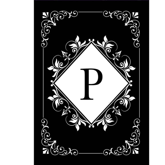 Briarwood Lane Double Sided House Flag 40x28 For Outdoor Black and White Monogram P House Flag