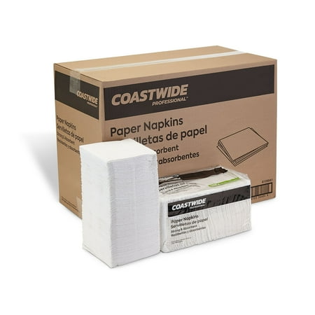 

COASTWIDE Compostable Recycled Napkin 1-Ply White 400/Pack 12 Pack/Carton CW20179-CT