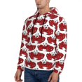 thumbnail image 3 of Wukai Cute Red Crab Print Men Hoodies Fleece Sweatshirts Long Sleeve Sweaters Pullover Fall Outfits Winter Clothes-4X-Large, 3 of 7