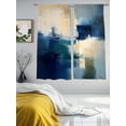 thumbnail image 3 of Abstract Graffiti Sheer Curtains 63 Inches Long 2 Panels Beige Blue Oil Painting Watercolor Light Filtering Semi Sheer Window Curtains Drapes for Bedroom Living Room 52"x63", 3 of 7