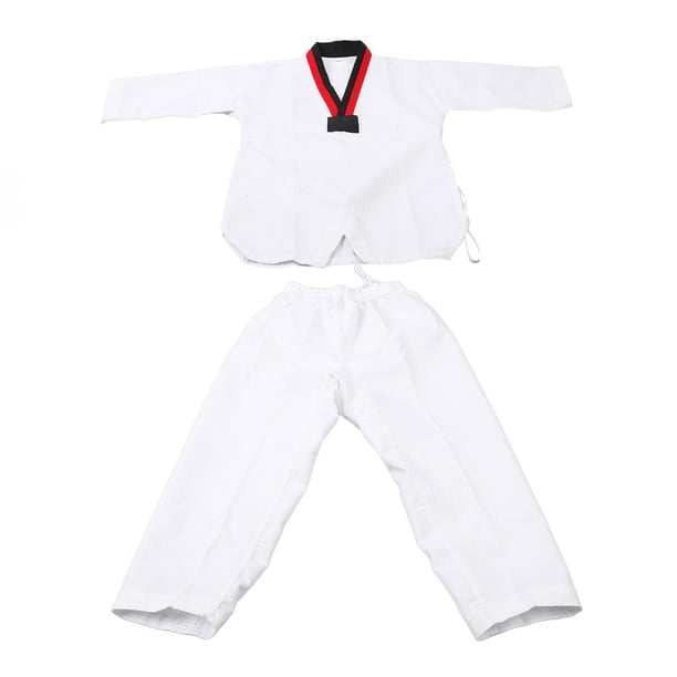 Uniforme de Taekwondo Uniforme de Taekwondo Modelo a Rayas Poliéster Algodón con Cinturón Ropa de Entrenamiento de Artes Marciales para la Práctica ANGGREK Otros