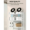 thumbnail image 5 of 3-Tier Over The Toilet Storage, Space Saver Metal Bathroom Shelves, Freestanding Above Over Toilet Storage Shelf with 4 Hooks for Bathroom, White, 5 of 12