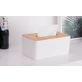thumbnail image 3 of Basicwise  Bamboo Removable Top Lid Rectangular Tissue Box, 3 of 6