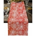 thumbnail image 5 of Christmas Snowflakes Red Watercolor Table Runner 13x70in Non-Slip Cotton Linen Table Runners, Winter White Snow Seamless Dresser Scarves TableRunner for Dinner Kitchen Dining Wedding Party, 5 of 9