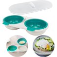 thumbnail image 1 of Egg Poacher Double Cup Egg Bowl Cooker Steamer Cookware Draining Eggs Basket Boiler BPA Free for Ovens Cooking Steamed Poached Egg, 1 of 4