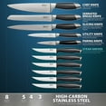 thumbnail image 3 of Deco Chef 12-Piece Stainless Steel Kitchen Knife Set with Full Tang High Grade Blades and Wooden Storage Block, Sharpening Manual Included, 3 of 10