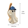 thumbnail image 3 of Halloween Baseball Ghost, Sporty Resin Statue, Cute Figurine Decor, Playful Cap Design and Solid Long-Lasting Build for Shelf Displays, Office Desks and Gift Giving., 3 of 9