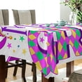 thumbnail image 3 of Dreamtimes Mardi Gras Tablecloth, Waterproof Washable Polyester Square Table Cover, Durable Tablecloth for Kitchen Dining Table Party Decor, 54"x72", 3 of 7