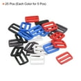 thumbnail image 3 of Uxcell 1 Inch Tri-Glide Slide Buckles Webbing Strap Fastener, 5 Colors 25 Pack, 3 of 5