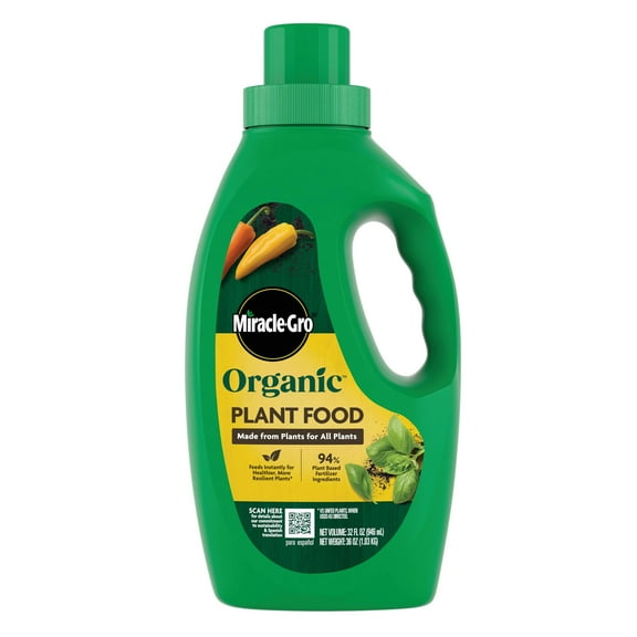 Miracle-Gro Organic Plant Food, Made from Plants for All Plants, OMRI Listed, 32 Fl oz