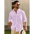 thumbnail image 2 of sogami Men's Cotton Linen Shirt Casual Long Sleeve Button Down Shirt, 2 of 6