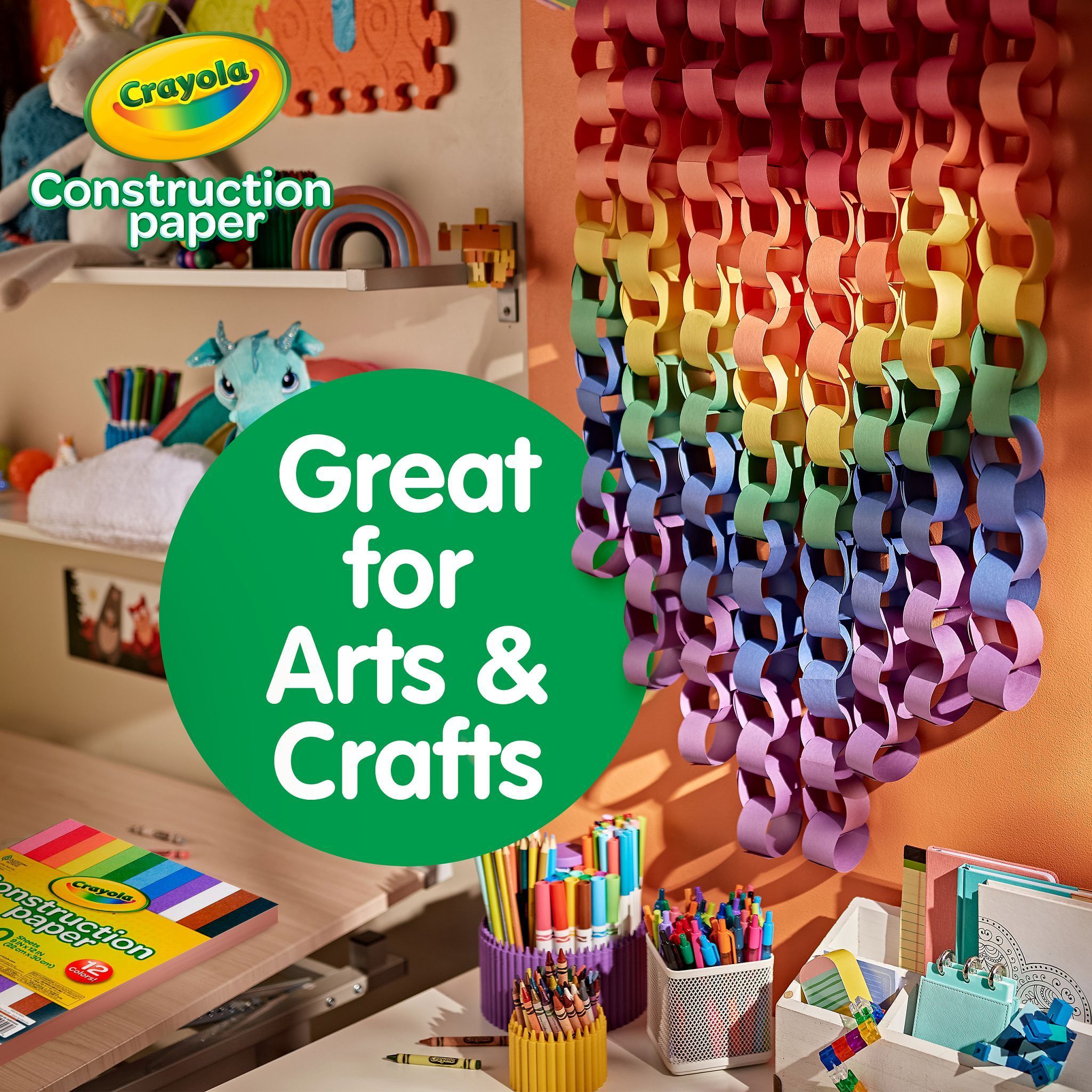 Crayola Construction Paper in 10 Assorted Colors, School Supplies, Beginner Child, 240 Sheets - image 4 of 8