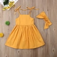 thumbnail image 3 of Tfken Soft Dresses Girls Comfy Holiday Travel Girls Dresses Casual Solid Color Sleeveless Button Fashion Children Cute Clothes Size 2-3 Years, 3 of 3