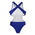 thumbnail image 2 of WREESH Women Siamese Swimsuit Show Waist Hanging Neck And Shoulder Solid Color Bikini, 2 of 5