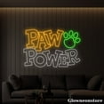 thumbnail image 3 of Glowneon Paw Power Neon Sign, Pet Paws Led Sign, Pet Shop Decor, Pet Paw Power Neon Light, 3 of 5