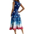 thumbnail image 2 of 4Th Of July Outfits For Women, Dress Casual Cotton Sleeveless Round Neck American Flag Ruffle Flowy Long Tank Formal Dresses Women 2025 Maternity Baby Shower Clothes Dresses (L, Blue) ZMTing, 2 of 4