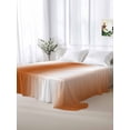 thumbnail image 5 of Orange White Ombre Full Size Flat Sheet, Wrinkleproof & Fadeproof Cooling Flat Bed Sheet Only, Farmhouse Country Minimalist Art Breathable Soft Bedding Top Sheets 81 x 96 Inches, 5 of 8