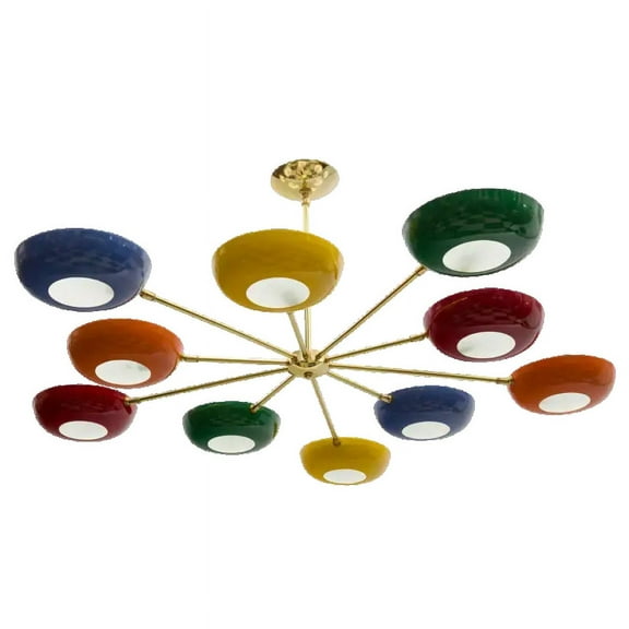 Multicolored Stilnovo Style Sputnik Chandelier - Italian Ceiling Lamp for Living Room, Dining Room & Entryway