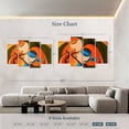 thumbnail image 3 of Elephant Stock Radha Krishna Madhubani Wall Art - Horizontal Multi Panel Canvas - Living Room Wall Decor - Religion And Spirituality Multi Panel - Orange And Turquoise Decor - 75" x 48", 3 of 5