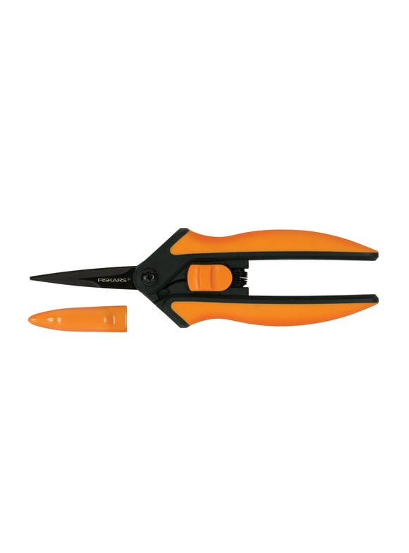 Fiskars Micro-Tip Pruning Snips Garden Tool with Steel Blade and SoftGrip Handle