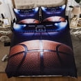 thumbnail image 2 of Juego de funda nórdica de baloncesto, juego de cama suave, fundas de almohada, tamaño doble, 3 uds., 2 of 8