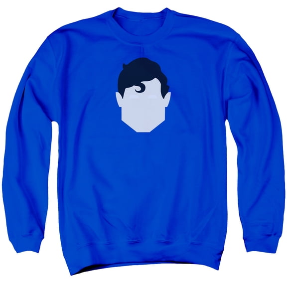 Superman Supes Head Adult Crewneck Sweatshirt Royal Blue