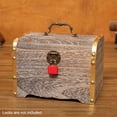 thumbnail image 4 of Exquisite Wooden Storage Box Treasure Piggy Bank Jewelry With Keys Money Case, 4 of 8