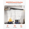 thumbnail image 3 of VEVOR Under Cabinet Range Hood, 30 Inch Kitchen Vent Hood, 900CFM Dual Motors Stainless Steel Stove Hood, with Gesture & Touch Control, LED Light, and 4-Speed Exhaust Fan, 3 of 10
