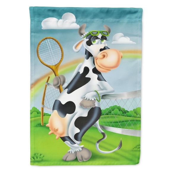 Carolines Treasures APH0533GF Cow playing Tennis Flag Garden Size  Small multicolor