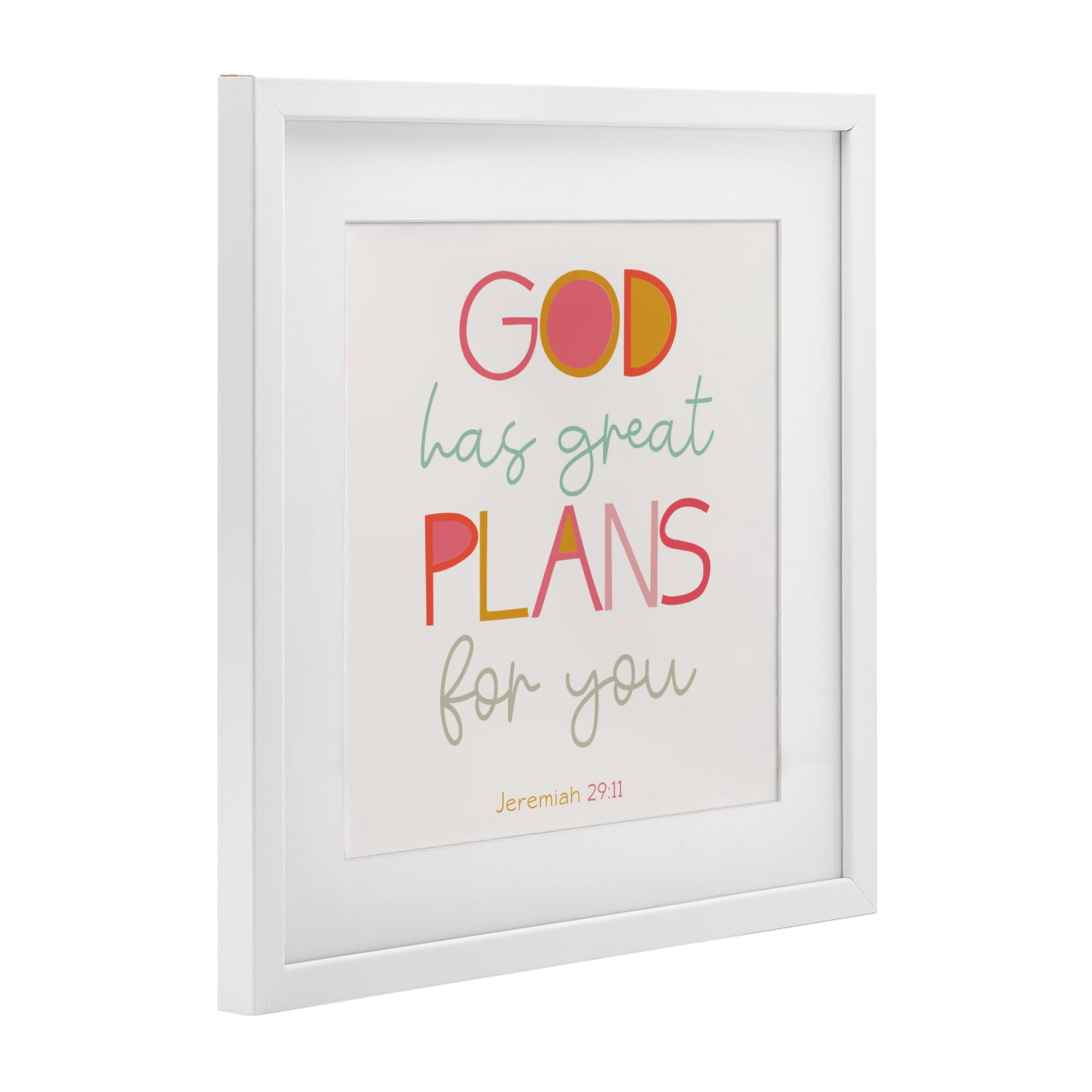 Stupell Industries God's Plans For You White Framed Print Under Glass, design by SD Graphics Studio