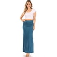 thumbnail image 1 of ShezPretty Women's Premium Fold Over High Waist Long Floor Length Maxi Skirt&nbsp; (Small, USA-TEAL), 1 of 6
