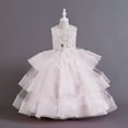 thumbnail image 2 of Vestido de malla para niña, vestido de princesa, vestido de noche de alta gama para cumpleaños de niña de flores, 2 of 5
