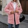 thumbnail image 4 of MOONDU Women's Sherpa Jacket Fuzzy Fleece Hooded Zip Up Long Sleeve Warm Winter Coat Oversized Outerwear with Pockets Casual Fall Winter, 4 of 7