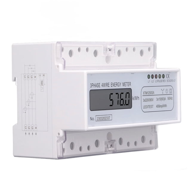 Energy Meter,Energy Meter 3 Phase Kwh Wattmeter Power Consumption Energy Meter Power Consumption Energy Meter Extended Durability