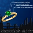thumbnail image 2 of Gem Stone King 10K Two Tone Gold Green Created Emerald Solitaire Engagement Ring for Women | 1.00 Cttw | Round 6MM | Gemstone May Birthstone | Size 5, 2 of 6