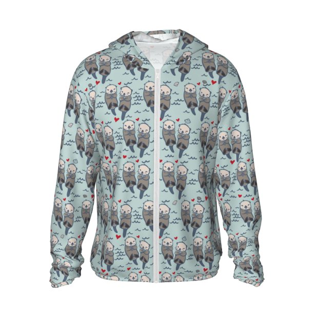 Balery Sea Otter Sudadera ligera de manga larga con capucha y protección solar UPF 50+ para hombre y mujer, ideal para pesca y running-Medium