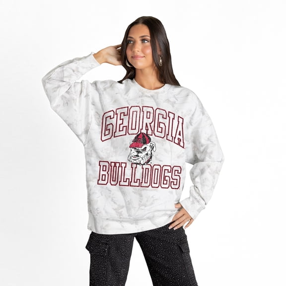 Women's Gameday Couture  Ash Georgia Bulldogs Whiteout Premium Fleece Camo Sweatshirt