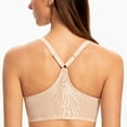 thumbnail image 2 of MELENECA Female Racerback Front Closure Unlined Underwire Bra for Women Pale Nude 48D, 2 of 4