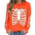 thumbnail image 2 of Inverlee Womens Halloween Sweatshirts Funny Pumpkin Ghost Graphic T-shirt Classic Crewneck Sweatshirt Long Sleeve Dressy Casual Pullover Tops Halloween Party Supplies, 2 of 6
