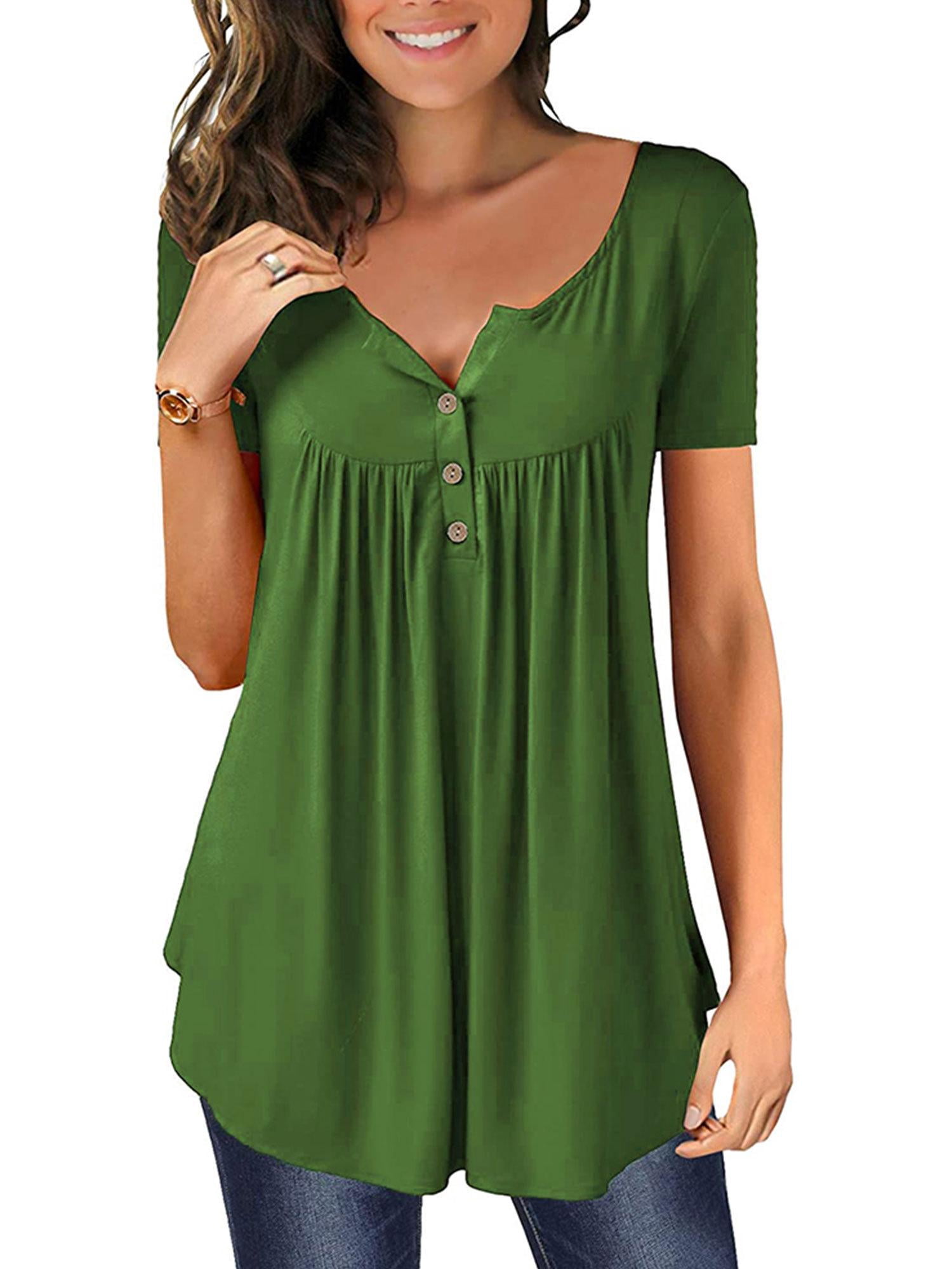Lapel Button-Down Short Sleeve Printed Top
