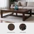 thumbnail image 4 of Bowery Hill Dark Brown Coffee Table Rectangular Oversized 56.06" W x 42.06" D x 16.63" H, 4 of 9