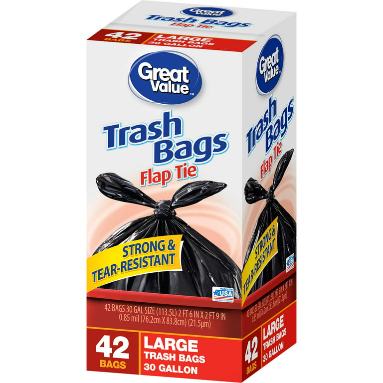 Life Goods 4 Flap Tie Trash Bags 30 Gallon - 10 CT 12 Pack – StockUpExpress