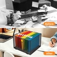 thumbnail image 6 of PHANCIR Mesh Metal Hanging File Organizer, Detachable Foldable File Folder for Home & Office, Large, 6 of 7