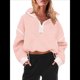 thumbnail image 2 of Sudadera de Mujer con Media Cremallera, Suave y Extragrande, con Bolsillos, Cálida y Afelpada. Rosa L, 2 of 10