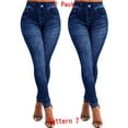 thumbnail image 1 of Gvmfive Women Casual Imitation Denim Print Jeggings Skinny Leggings Pants, 2/3/4 Pack, 1 of 5