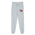 thumbnail image 2 of Trushirts Women's Gray Loose Sweatpants - 100% Polyester Soft Breathable, Elastic Drawstring Waist with Leopard & Red Heart Print, Size L, for Daily Leisure & Light Sports, 2 of 5