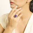 thumbnail image 2 of YoTreasure 15x20 MM Purple Copper Turquoise Solitaire Ring .925 Sterling Silver, 2 of 7