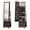 Brown, variant on Full Length Mirror Jewelry Cabinet Standing with Jewelry Storage,jewelry armoire cabinet standing with Lights Touch Screen Vanity Mirror Jewelry Armoire Organizer with Lock Christmas Gift White